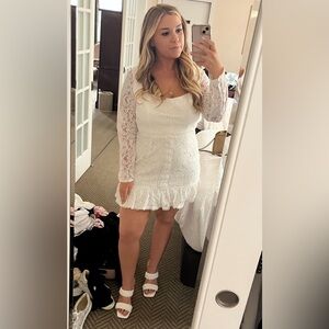 Lulus white lace dress size XL
